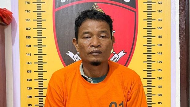 Agus Herbin Tambun (47), pelaku penikam istri di Sergai saat live Facebook. (Istimewa)