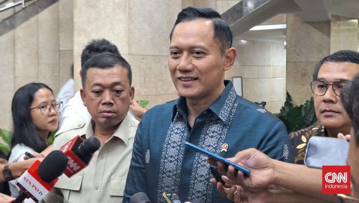 Menteri Koordinator Infrastruktur dan Pembangunan Kewilayahan AHY serta Menteri ATR/Kepala BPN Nusron Wahid