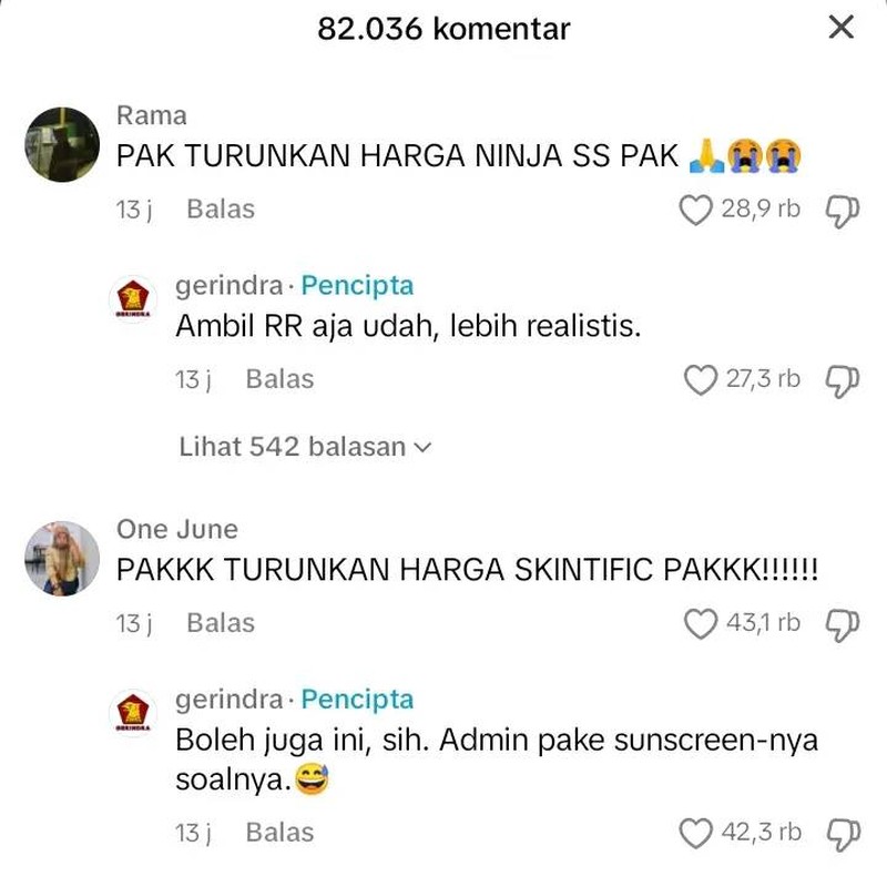 Balasan Admin Gerindra