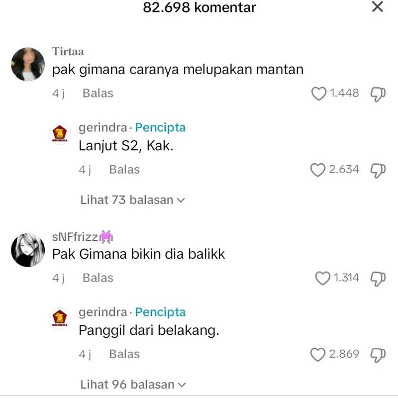 Balasan Admin Gerindra