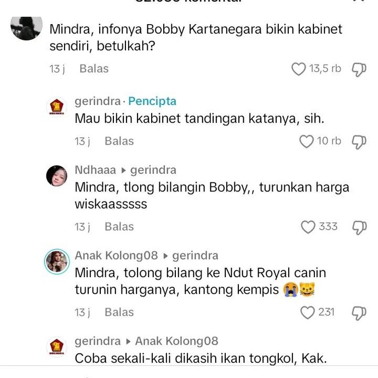 Kumpulan Balasan Admin Gerindra yang Bikin Ngakak