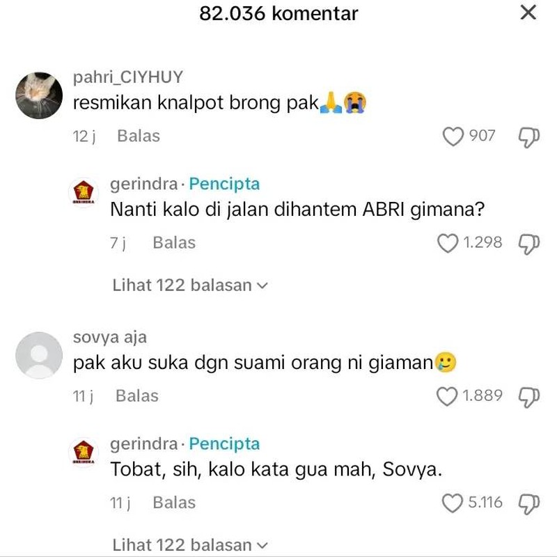 Balasan Admin Gerindra
