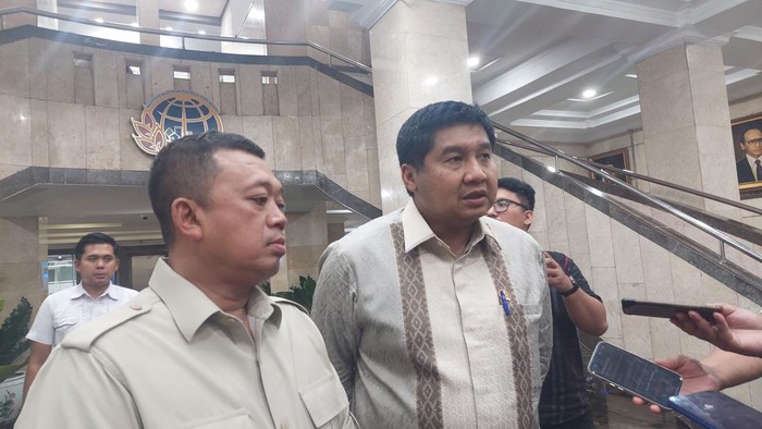 Menteri PKP Maruarar Sirait bertemu dengan Menteri ATR Nusron Wahid/Almadinah Putri