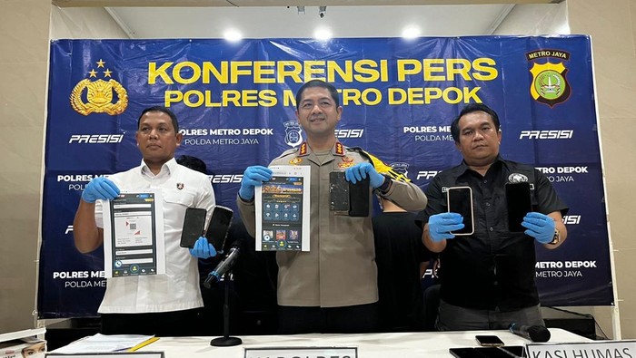 Polres Metro Depok bongkar kasus judi online (Devi/detikcom)