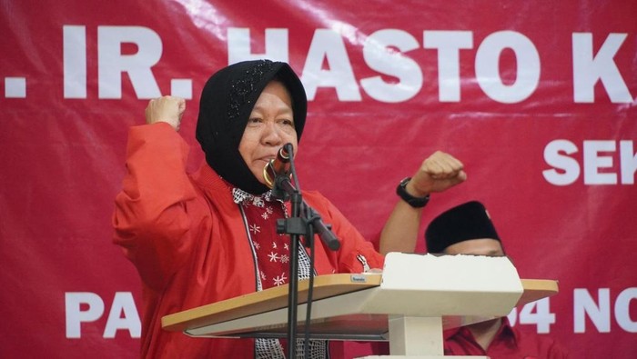 Risma dan Hasto di Konsolidasi Pilgub Jatim