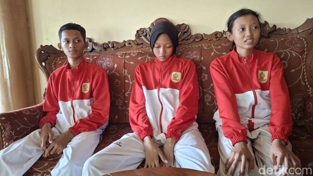 Para atlet Taekwondo asal Wonogiri yang gagal mengikuti Pekan Olahraga Pelajar Daerah (Popda) SD/SMP tingkat Provinsi Jawa Tengah 2024.