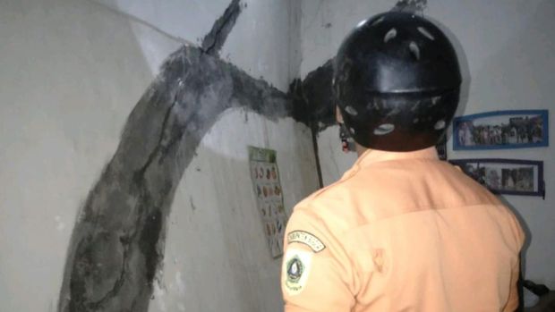 Bangunan rumah terdampak tanah bergerak di Bogor. Foto: (dokumen BPBD Kabupaten Bogor)