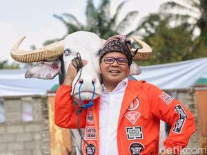 Danny Foto dengan Patung Tedong Bonga, Janji Perkuat Tradisi di Sulsel