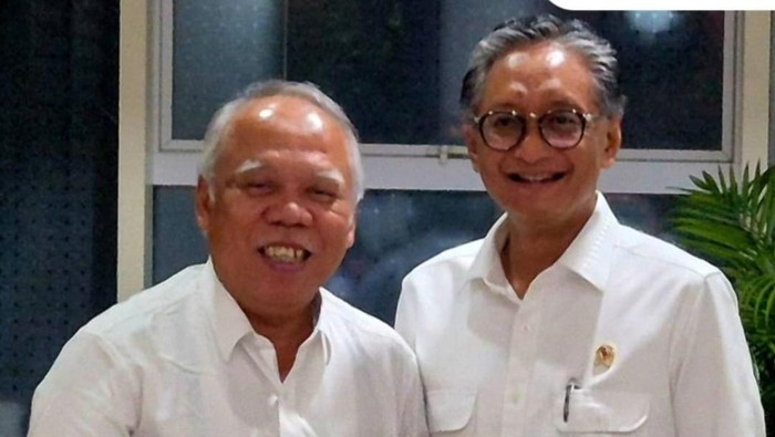 Menteri Pekerjaan Umum (PU) Dody Hanggodo bertemu dengan Kepala Otorita Ibu Kota Nusantara (OIKN) Basuki Hadimuljono.