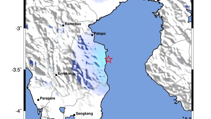 BMKG mengungkapkan gempa magnitudo (M) 3,6 yang mengguncang Kabupaten Luwu, Sulawesi Selatan (Sulsel) merupakan jenis gempa dangkal.