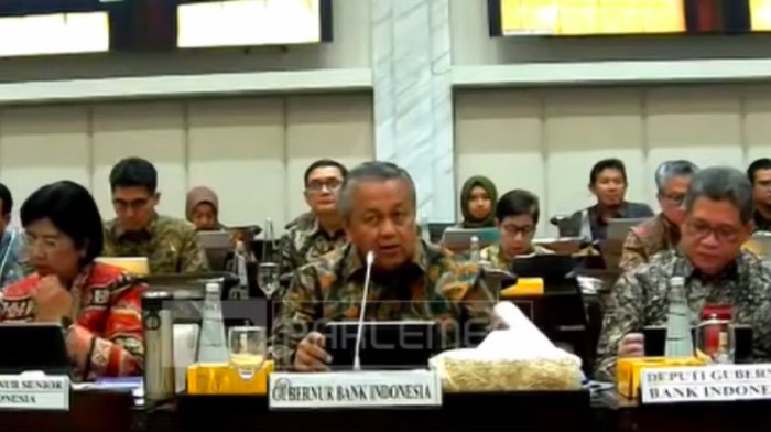 Gubernur Bank Indonesia, Perry Warjiyo saat Rapat Kerja dengan Komisi XI DPR RI pada Rabu (6/11/2024). (Tangkapan Layar Youtube Komisi XI DPR RI Channel)