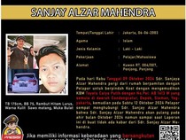 Bantu Cari Dab! Sanjay Alzar Hilang Usai Pamit Pindah Kos