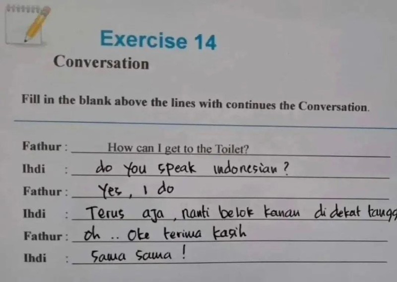 Ketika kesulitan dalam mengerjakan soal Bahasa Inggris, mereka menolak untuk menyerah! Jawab saja dengan kreativitas.