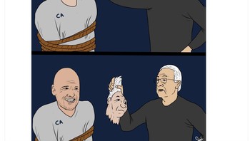 Apakah Ten Hag menyamar sebagai Ancelotti? Foto: X.com