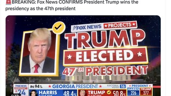 Media Fox News sudah mengumumkan kemenangan Trump. Foto: X.com