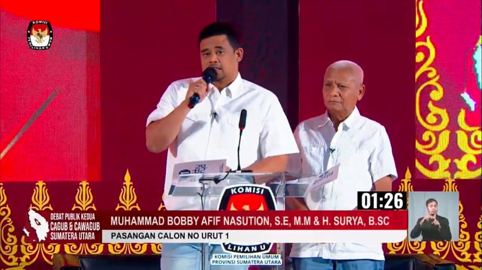 Paslon 02 di Debat kedua Pilgub Sumut 2024