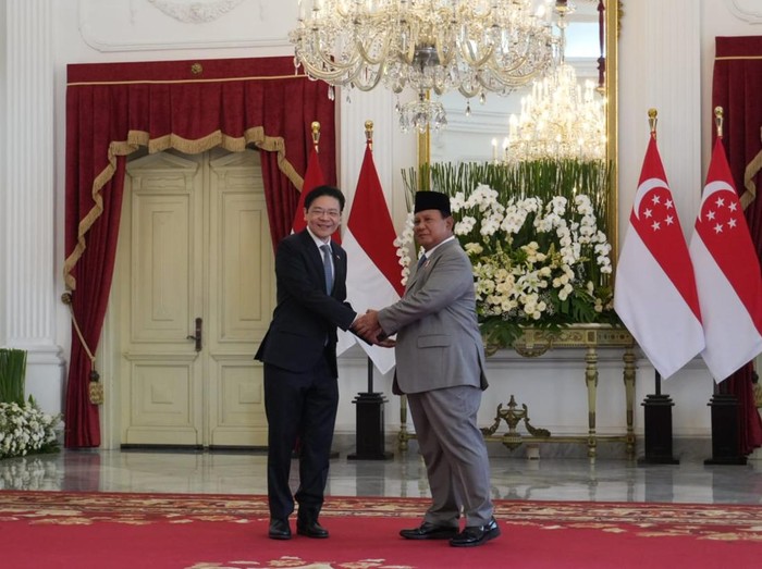 Prabowo terima kunjungan PM Singapura Lawrence Wong di Istana Merdeka (Eva/detikcom)