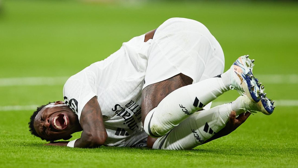 Vinicius Junior di laga Real Madrid vs AC Milan. (Foto: Photo by Alvaro Medranda/Quality Sport Images/Getty Images)