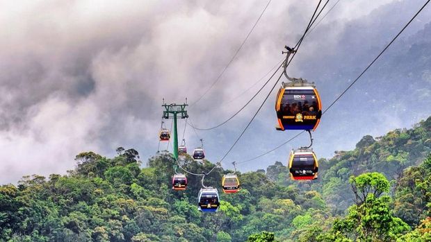 Cable car Gunung Fansipan Sapa Vietnam.