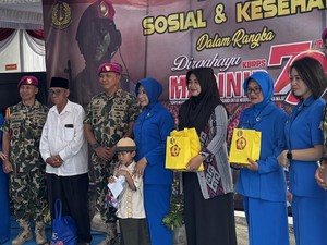 Sambut HUT ke-79, Pasmar 2 Gelar Bakti Sosial dan Cek Kesehatan Masyarakat