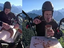 Wow! Chef Ini Sukses Bikin Cokelat Kelinci Sambil Paralayang