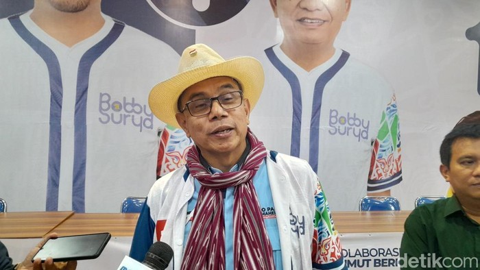 Ketua Tim Pemenangan Bobby-Surya, Hinca Panjaitan (Nizar Aldi/detikcom)