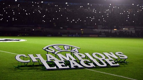 ROTTERDAM - UEFA Champions League logo during the UEFA Champions League match between Feyenoord Rotterdam and FC RB Salzburg at Feyenoord Stadium de Kuip on Nov. 6, 2024 in Rotterdam, Netherlands. ANP OLAF CRACK (Photo by ANP via Getty Images)