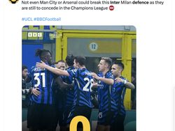Meme Pertahanan Gerendel Inter Bikin Arsenal Tak Berkutik