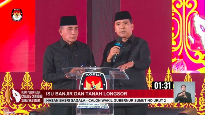 Paslon 02 di Debat kedua Pilgub Sumut