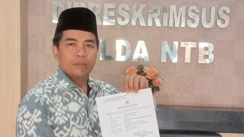 Penasihat hukum Nauvar Furqony Farinduan alias Farin, Moh Tohri Azhari, melaporkan pemilik akun Facebook Londin Ler ke Polda NTB. (Foto: Istimewa)