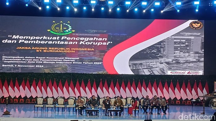 Presiden Prabowo Subianto akan menghadiri acara Rapat Koordinasi Nasional (Rakornas) Pemerintah Pusat dan Daerah di Sentul International Convention Center. (Eva Safitri/detikcom)