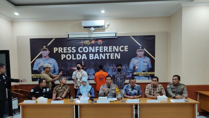 Konferensi pers di Polda Banten (Bahtiar/detikcom)