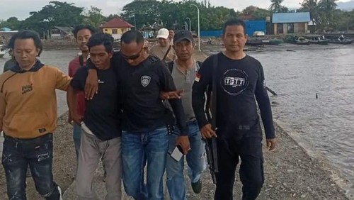 S, (40) pelaku penganiayaan dan pemerkosaan ditangkap, Jumat, (8/11/2024) sore. (Dok. Polsek Bolo).