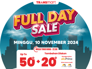 Besok Serbu Transmart Full Day Sale! Diskon Besar-besaran 50% + 20%