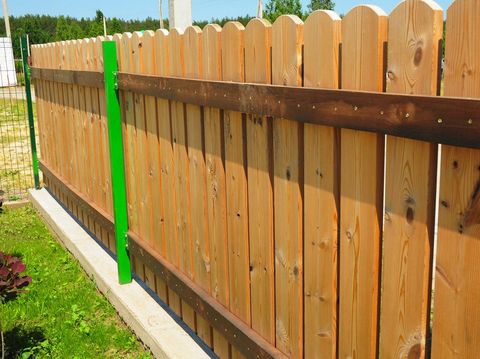 Garden wooden fence. Wood Fencing - Fencing.