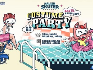 Serunya Riding dengan Kostum Halloween ala Komunitas Kalcer Skuter