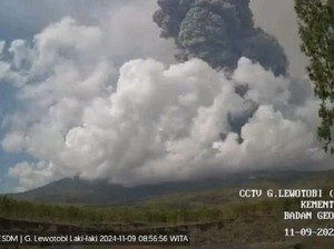 Gunung Lewotobi Laki-laki Meletus Pagi Ini, Warga Diimbau Waspada