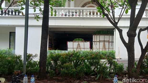 Suasana lokasi pernikahan Febby Rastanty dan Drajad Djumantara.