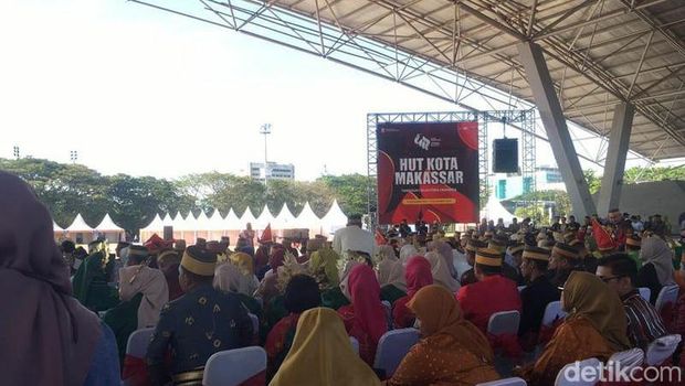 Puncak perayaan HUT ke-417 Makassar berlangsung di Lapangan Karebosi, Jalan Ahmad Yani, Sabtu (9/11/2024).