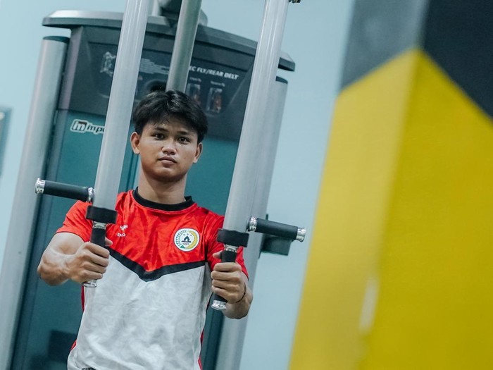 Suasana latihan fisik pemain PSS Sleman di jeda internasional, Jumat (8/11/2024).