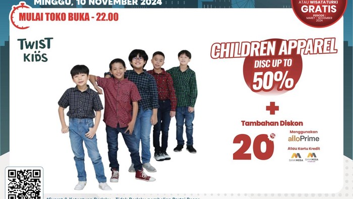 Baju dan Mainan Anak Diskon di Transmart Full Day Sale.