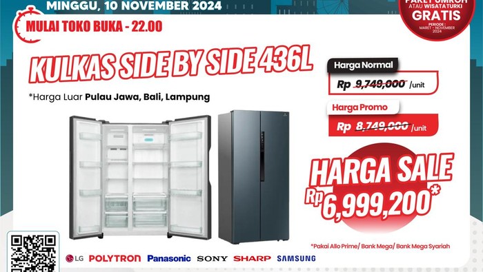 Beli Kulkas Jumbo Hemat Rp 2 Jutaan di Transmart Full Day Sale!