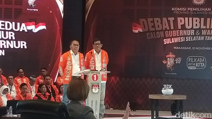 Danny Pomanto dan Azhar Arsyad saat debat kedua Pilgub Sulsel 2024.