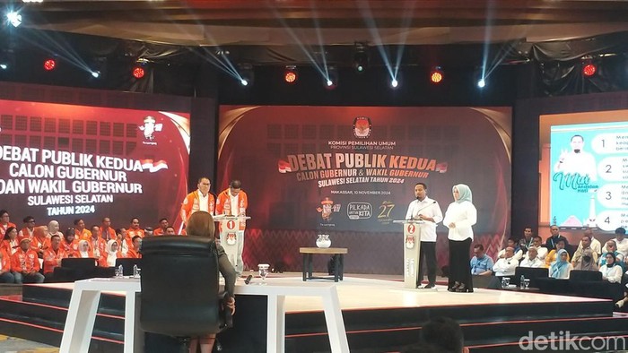 Debat kedua Pilgub Sulsel 2024.