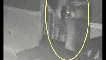 Penampakan yang diduga hantu terekam kamera security. Foto: Reddit