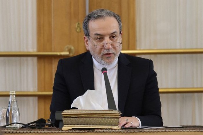 Irans Foreign Minister Abbas Araghchi speaks during ameeting with ambassadors of foreign countries in Iran, in the capital Tehran on October 29, 2024. (Photo by ATTA KENARE / AFP)