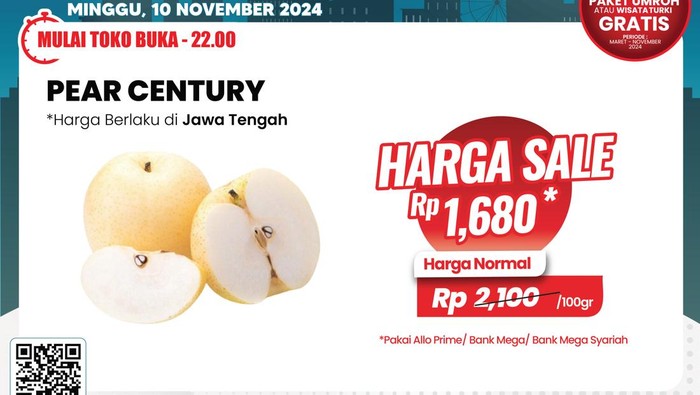 Murahnya Kebangetan! Buah Pir Diobral Mulai Rp 1.500-an di Transmart Full Day Sale.