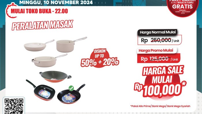 Peralatan Masak Mulai Rp 100 Ribuan di Transmart Full Day Sale