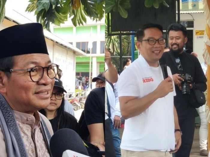 Pramono Anung dan Ridwan Kamil saat kunjungi Kepulauan Seribu (Kolase foto detikcom)