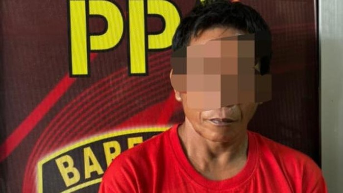Tersangka AN (54) saat ditangkap polisi.
